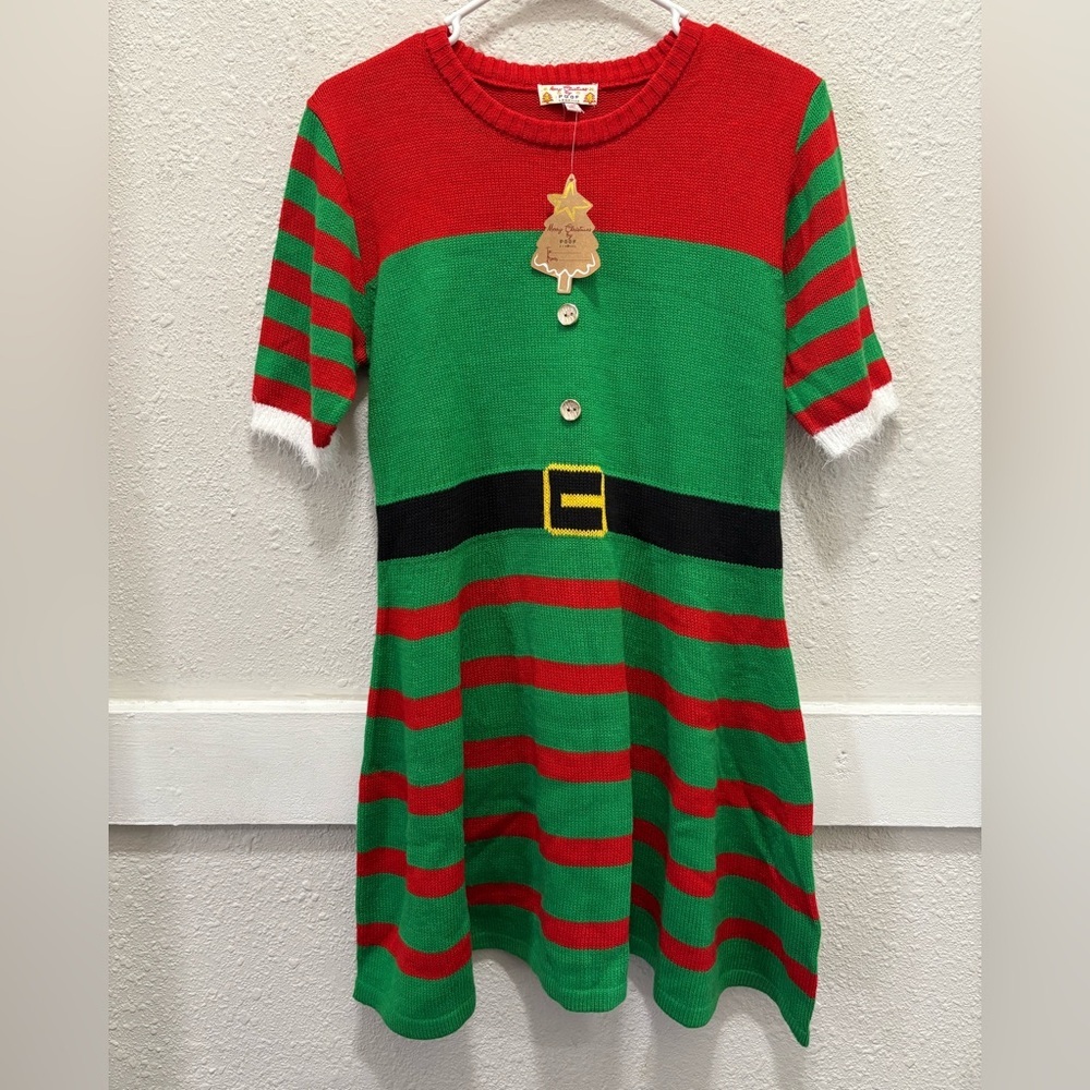 Merry Christmas by Poof! Elf Christmas Dress Size Large